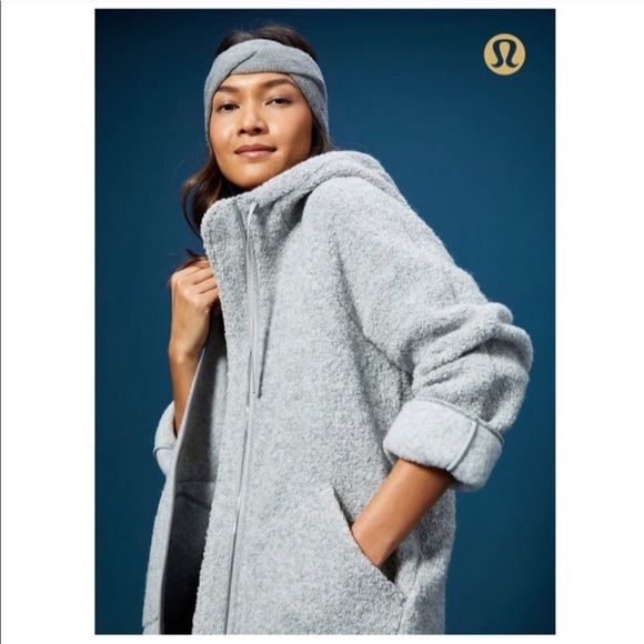 lululemon athletica Jackets & Blazers - Lululemon Gray So Sherpa Hooded Jacket size 10